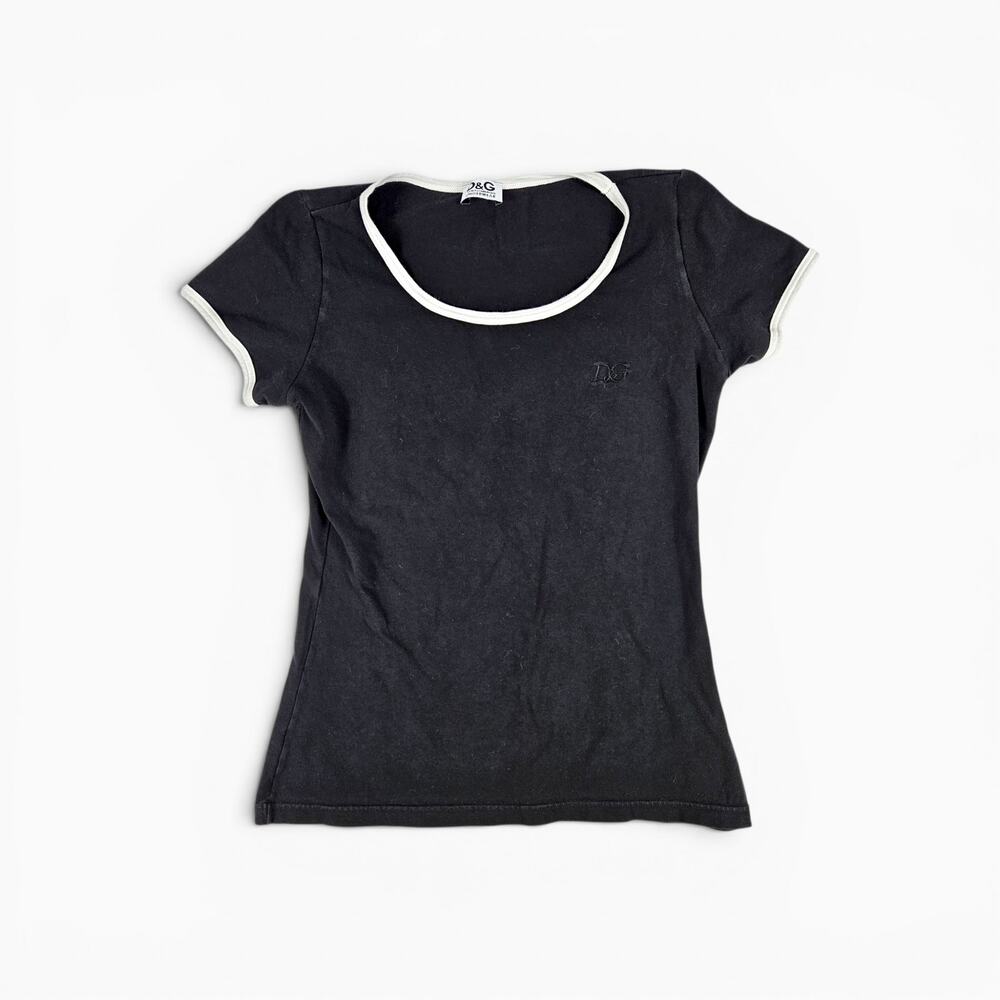 Y2k D&G Top by Dolce & Gabbana Ringer Baby Tee - Small